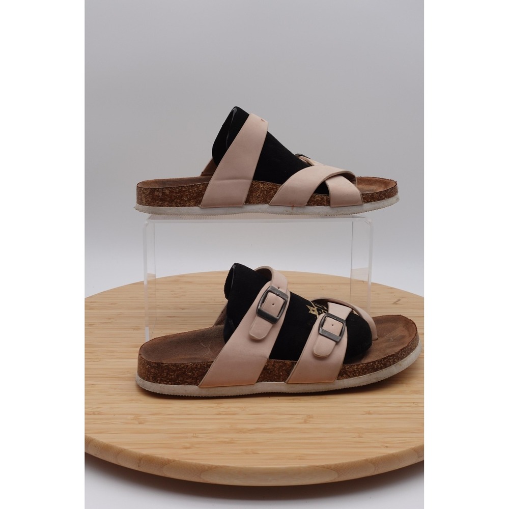 Aeropostale Sandals Womens Size 8 Beige Strappy Slide Buckle Shoes Casual